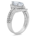 thumbnail image 2 of Clara Pucci 14K White Gold Marquise Cut 2Ct Natural Swiss Blue Topaz Engagement Ring + Matching Band - Luxury Box Included, 2 of 4