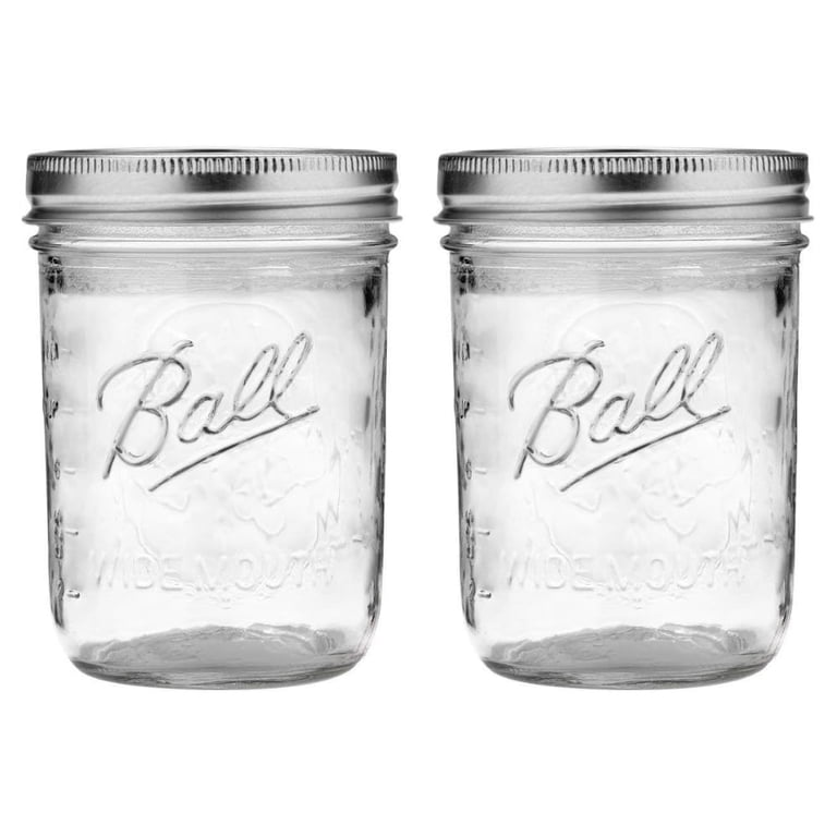 Ball Mason Jar with Lid, Band, Regular Colored - 16 oz, Pack of 2