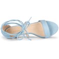 thumbnail image 4 of Sandalias Con Puntera Abierta Y Cordones Con Tacón Bajo Para Mujer Cielo azul 37, 4 of 6
