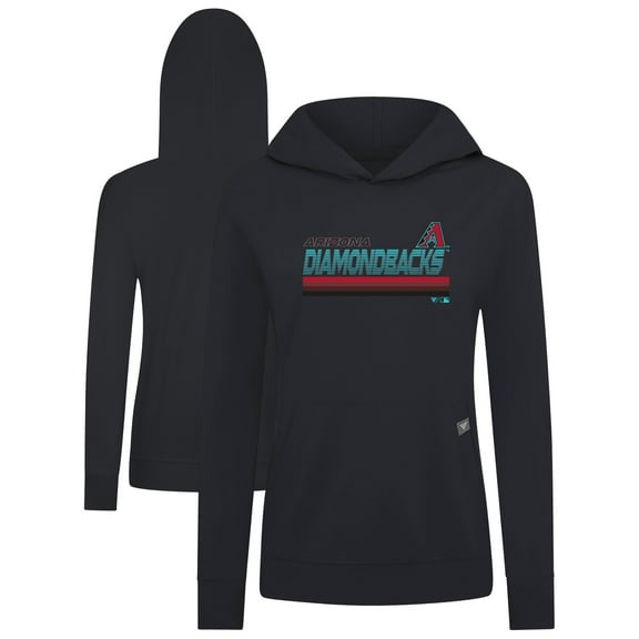 Women's Levelwear Black Arizona Diamondbacks Relay Breaker Pullover Hoodie