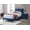 Navy Blue Velvet Foam, variant on LHSHID Modern V-Stitching Tufted Design Twin Bed Velvet Upholstered in Navy Blue
