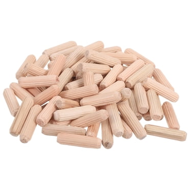 200 Pcs Goujons en Bois, 8 x 30mm (0.31 x 1.18 Pouces) Tiges de Goujons en Bois, Joints de Goujons Cannelés