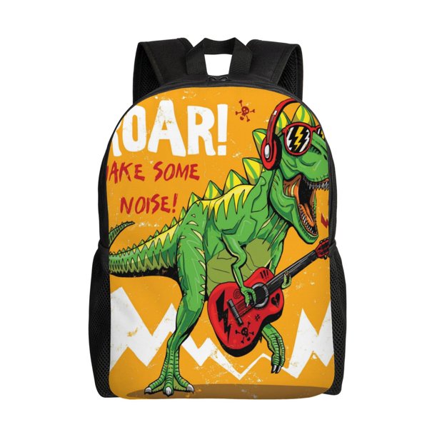 Fotbe Cool Dinosaur Playing Guitar Mochila de Viaje para Laptop, Mochila Ejecutiva Delgada y Resistente 15.6"