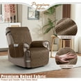 thumbnail image 5 of Timeles 100% Waterproof Recliner Covers, Velvet Recliner Chair Covers with Pockets, 1 Seat Recliner Sofa Covers for Kids & Pets (1 Seater 23", Coffee), 5 of 7