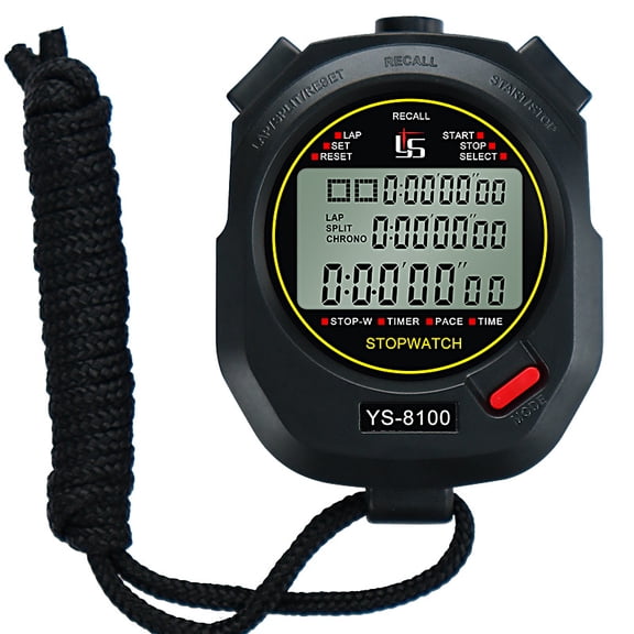 Professional Timer Stopwatch, Digital Sports Stopwatch with Countdown Timer, 100 Lap Memory, 0.01 Second Timing,Water Resistant,Multi Functional Stopwatch for Swimming Running Training