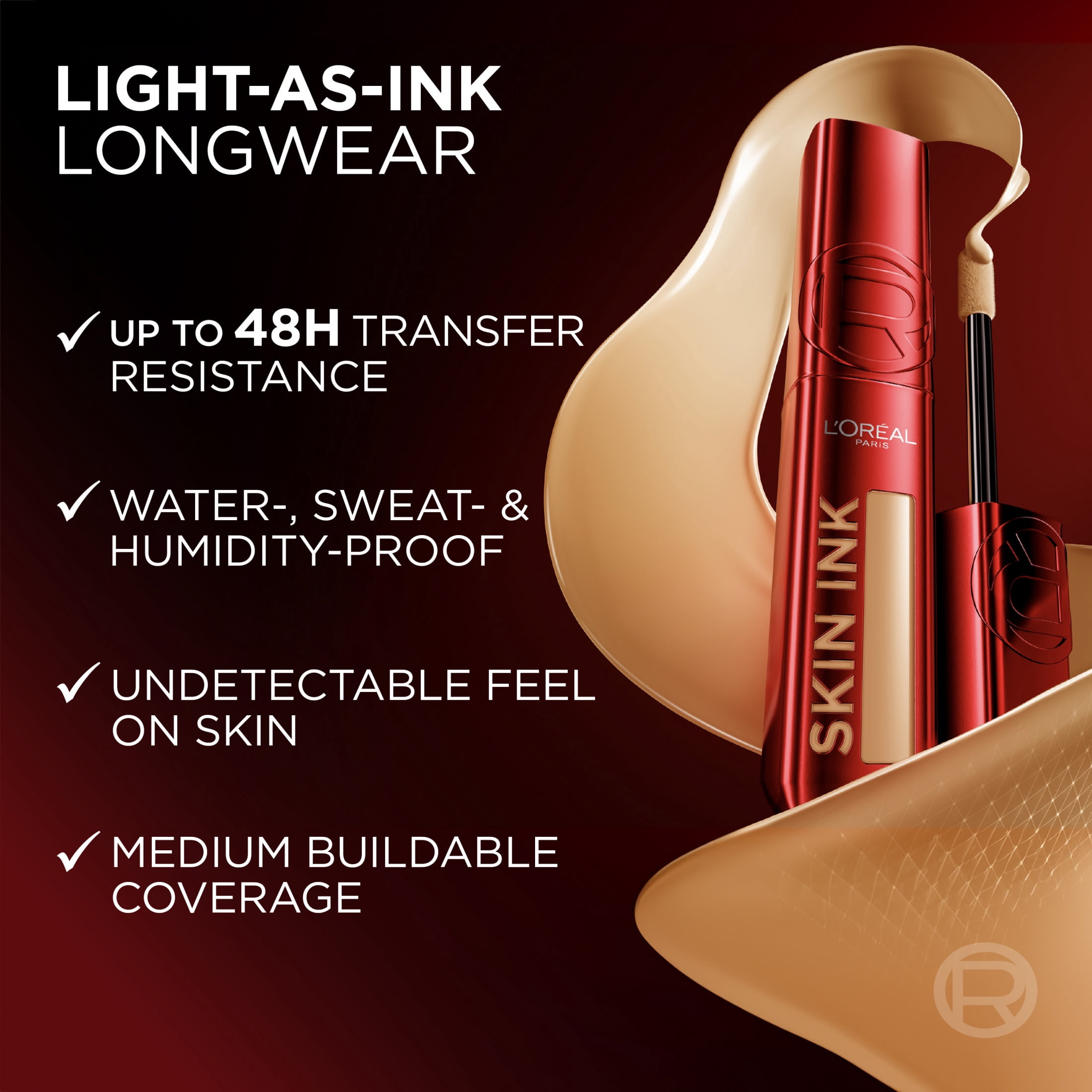 L'Oreal Paris Infallible Skin Ink Longwear 2-in-1 Foundation Concealer Makeup, 270 Warm, 0.5 oz
