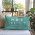thumbnail image 2 of Farmhouse Throw Pillow Cover 12x20 Inch Porch Therapy Session in Progress Turquoise Outdoor Spring Front Porch Patio Decorations Lumbar Decorative Throw Pillows Cases for Party Room Decor, 2 of 6