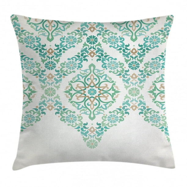 Traditional House Decor Throw Pillow Cushion Cover Retro Middle Age Symmetrical Gothic Garland Forms In Pastel Print Decorative Square Accent Pillow Case 24 X 24 Inches Green Blue By Ambesonne Walmart Com