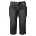thumbnail image 4 of Daznico Women's High Waist Stretch Denim Fit Side Slit Hem Capri Jeans Breathable Casual Everyday Trousers,L, 4 of 4