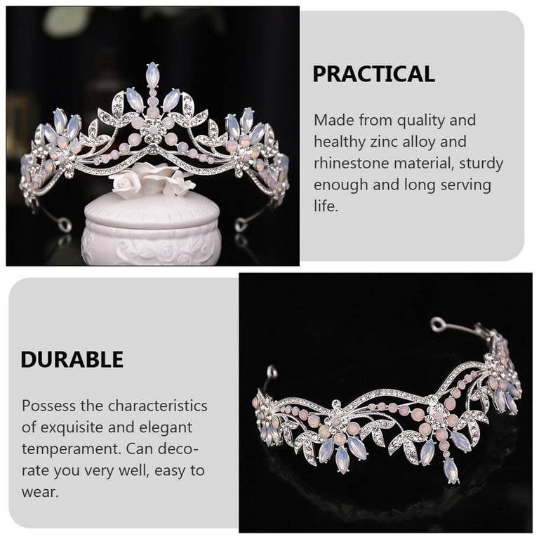 EXHUMKY 1Pc Fashion Silver Wedding Bride Crown with Rhinestone for Anniversary and Prom