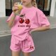 thumbnail image 4 of Vestido de Verano con Mangas Niños Verano Ocio Cuello Redondo Mangas Cortas Y Pantalones Cortos Dos Piezas para Niños Lindo Conjunto de Verano, 4 of 6