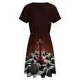 thumbnail image 5 of Chess Red Queen Dress Summer Street Style Dresses Female Short Sleeve Printed Sundress, 5 of 7