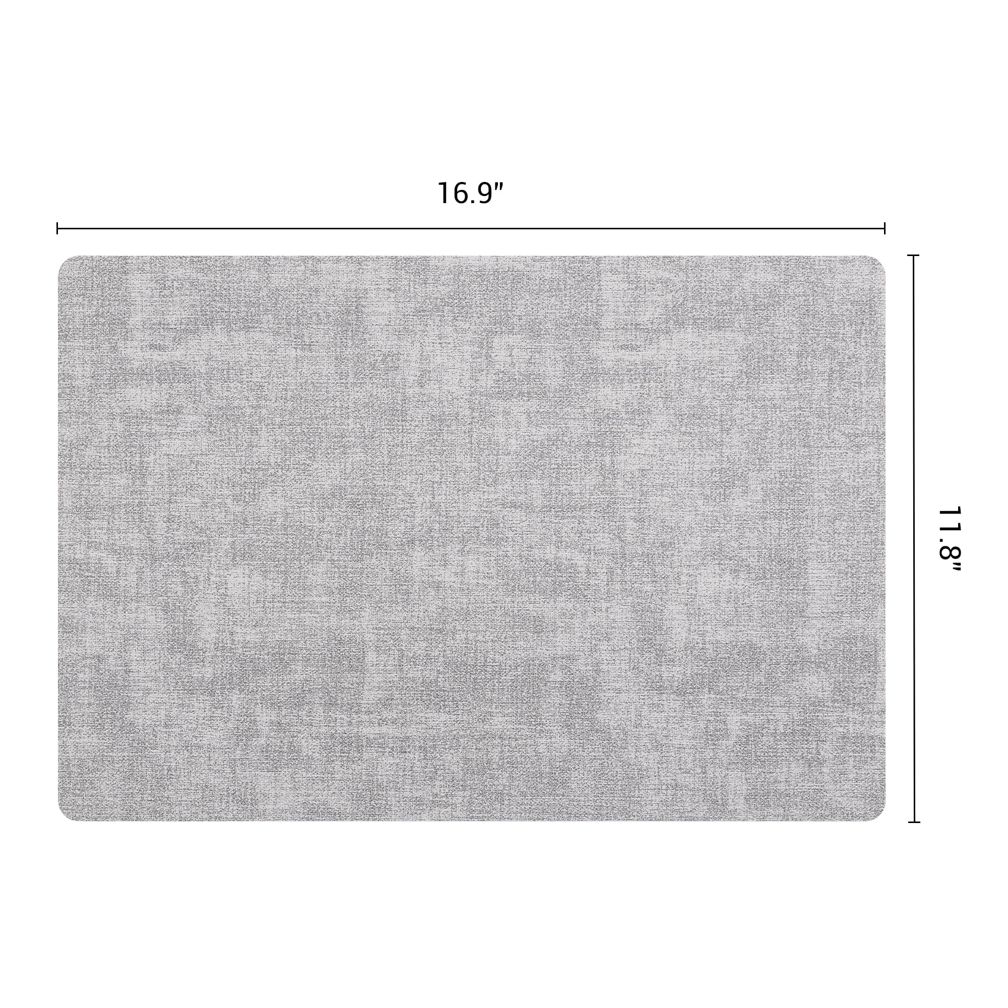 Unique Bargains 6pcs Faux Leather Placemats for Kitchen Light Gray 16.9"x11.8"