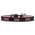 thumbnail image 1 of Pink Bone Widget Dog Collar Black Ice Cream Size 10, 1 of 1