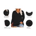 thumbnail image 3 of TIYOMI Plus Size Tunics For Women 2X Solid Color Crewneck Button Autumn Fall Winter T Shirt Casual Long Sleeve Henley Black Tops Casual Blouses Tee 2XL 18W 20W, 3 of 4