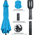 thumbnail image 2 of Alden Design 9 Foot Patio Umbrella with Crank and Push Button to Tilt, Sky Blue, 2 of 8
