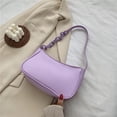 thumbnail image 4 of Mujer Pu Cuero Color Sólido Cadena Bolso Casual Mujer Bolsos De Hombro Cadena Axila Bolsa Para Fiesta Club Nocturno Eigraketly AP007258-04, 4 of 6