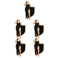 thumbnail image 1 of ZheElen Robe de Plage en Polyester avec Protection Solaire, Paréo, Robe d'Été Noire 3TG 5Ensemble, 1 of 6