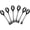 Black, variant on Espresso Spoons, Mini Coffee Spoon, 4 Inches Stainless Steel Small Spoons for Dessert, Set of 6（Silver)