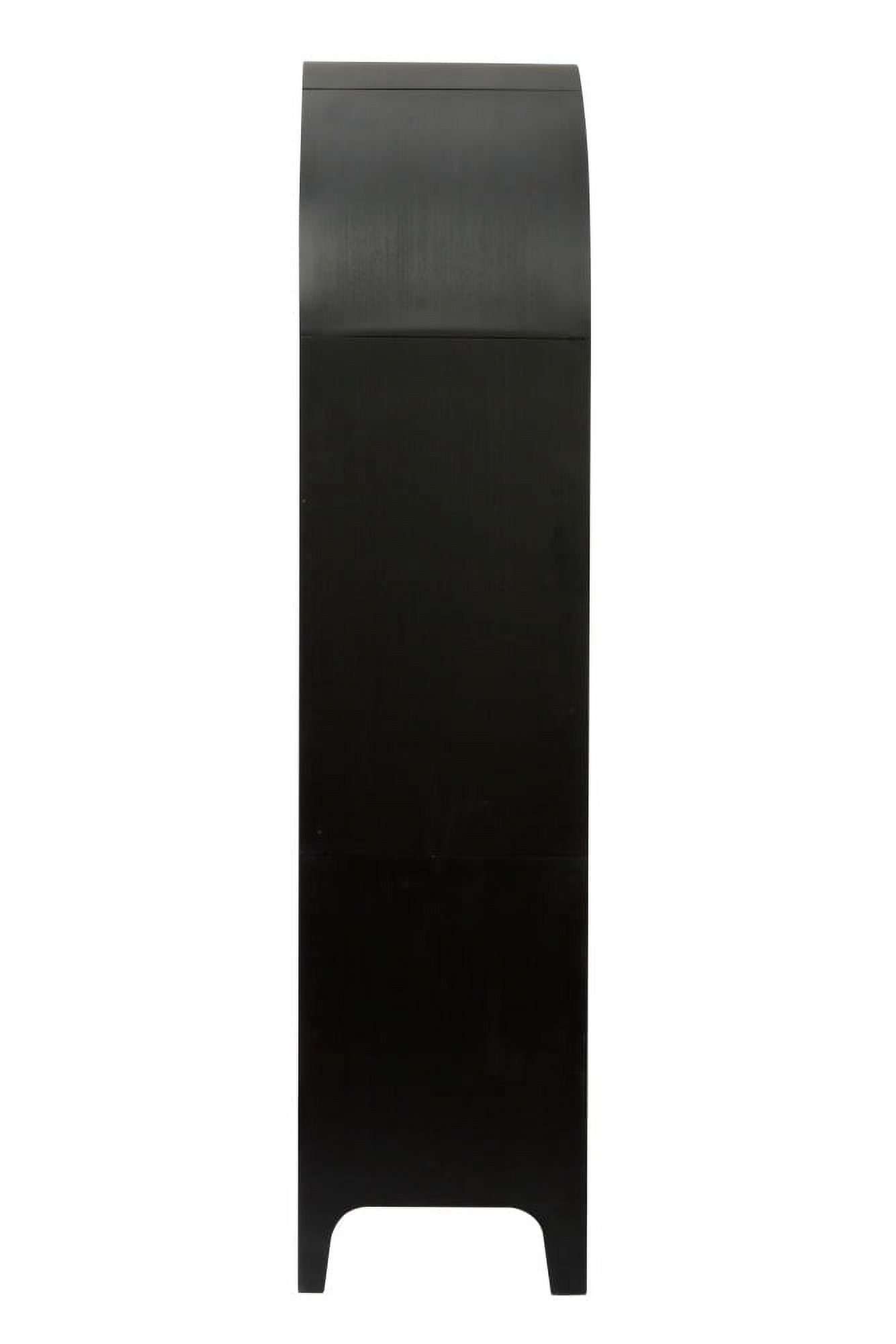 WARMMUSE 66.7" Tall Arched Bookshelf, Mid-Century Modern Bookcase Display Shelf with Cabinet and 3 Shelves, Black and Natural Wood