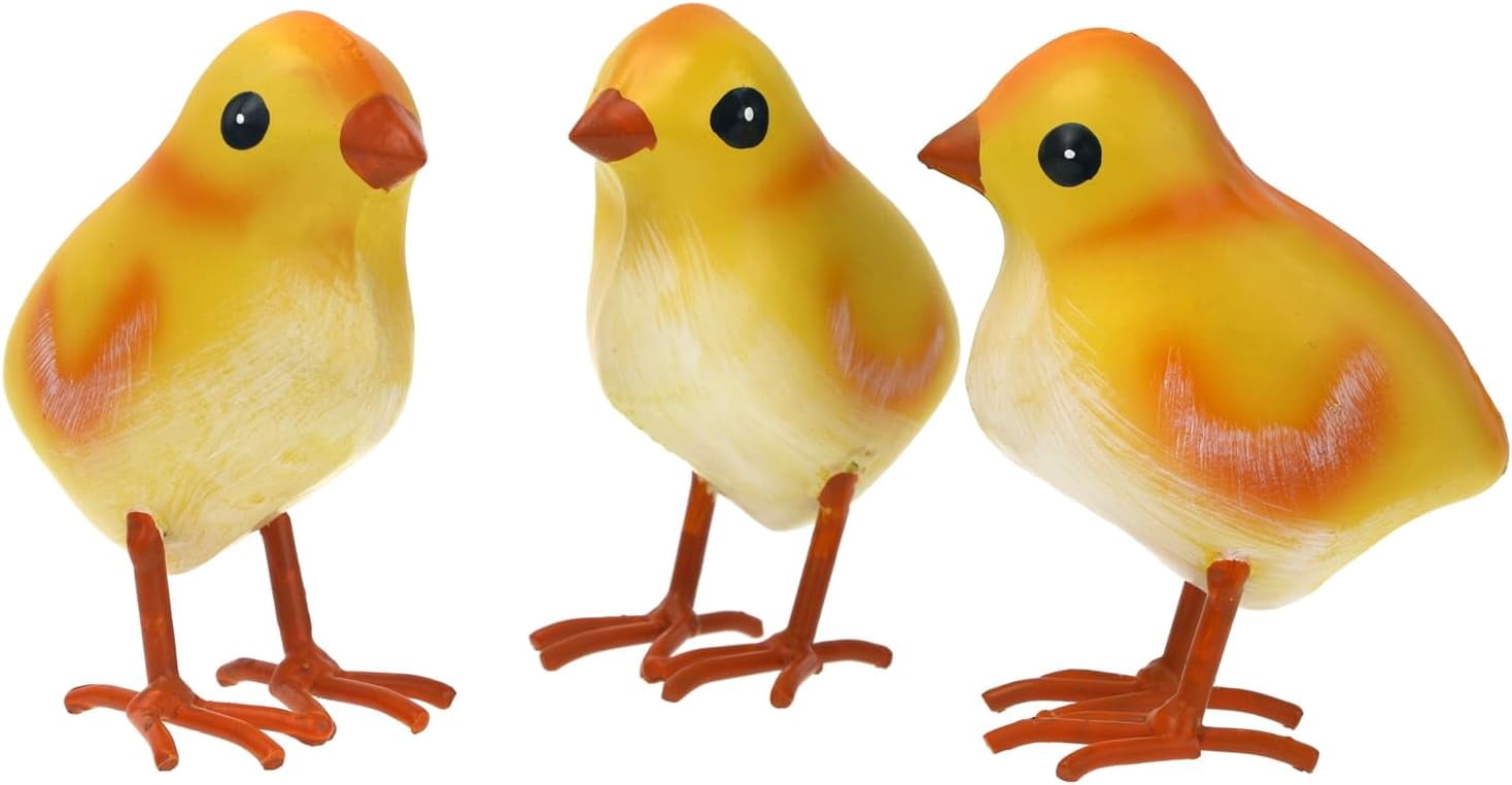 ANHXN Rooster Decor Metal Chicken Yard Art Garden Chick Statues Outdoor Figurines Easter Decoration
