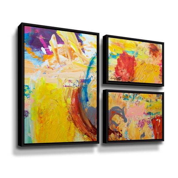 Artwall Parker 9083, 3 Piece Floater Framed Canvas Flag Set by Allan Friedlander