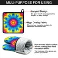 thumbnail image 7 of Colorful Tie Dye Mandala Pattern Kitchen Oven Mitt and Pot Holder Sets 4 Pcs for Baking, Cooking and Grilling, Heat Resistant Up To 392 °F, 7 of 7