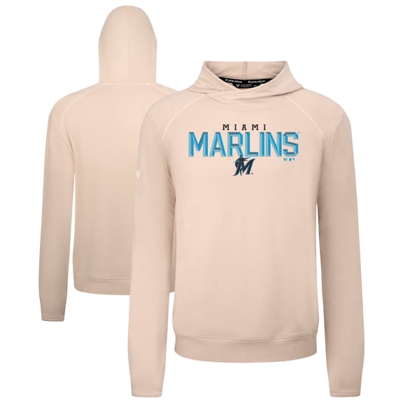 Men's Levelwear Khaki Miami Marlins Mandate Carve Tri-Blend Hoodie