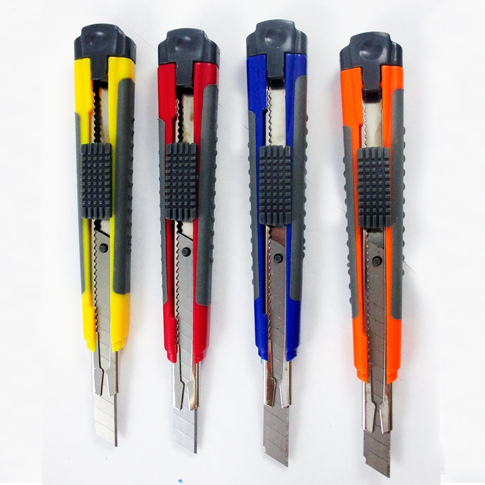 4 Utility Knife Box Cutter Retractable Snap Off Lock Razor Sharp Blade