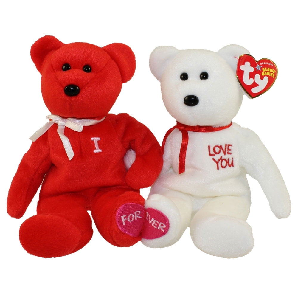TY Beanie Babies I LOVE YOU the Bears (set of 2) (9.5 inch)