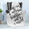 thumbnail image 4 of Im Mermaid Soft Flannel Fleece Throw Blanket, Being Cool with Who You Are Happy Advocate Self Esteem Promoting Expression, Cozy Plush for Indoor and Outdoor Use, 50" x 60", Black White, by Ambesonne, 4 of 5