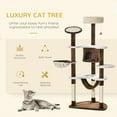 thumbnail image 4 of PawHut Multi-Level Plush Cat Tree for Large Cats Adult, 60" H, Brown, 4 of 10