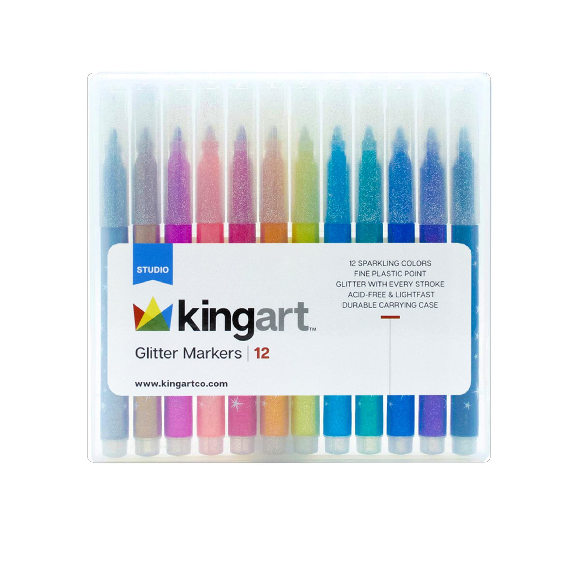 KingArt Marker Set 12/Pkg-Glitter