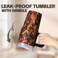 thumbnail image 5 of 20oz Textured Travel Coffee Mug with Handle, Double Wall Insulated Stainless Steel Tumbler, Geometric Patterns Leak Proof, 5 of 5