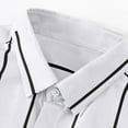 thumbnail image 4 of ZCFZJW Men's Stretch Wrinkle Free Dress Shirts Formal Wedding Prom Casual Striped Printed Long Sleeve Slim Fit Button Down Shirt White XXXL, 4 of 7