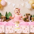 thumbnail image 3 of Pink Bear Baby Shower Birthday Gift Bag Large Bear Gift Bag with Handles Tissue Paper Greeting Card Pink Bow Treat Candy Bag for Girls Newborn Gender Reveal Women Birthday Party Supplies Decorations, 3 of 4