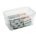 thumbnail image 4 of Simplify Small Lidded Plastic Storage Bin Basket with Handles, Clear, 4 of 10