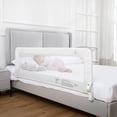 thumbnail image 5 of ComfyBumpy Toddler Bed Rail Guard, 55.5" x 19.5" Extra long Swing Down Rail for Kids Beds, White, 1 pack, 5 of 11