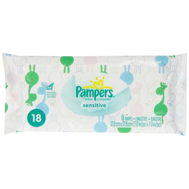 Toallitas Pampers Sensitive Convenience Pack de 18 unidades (paquete de 24)