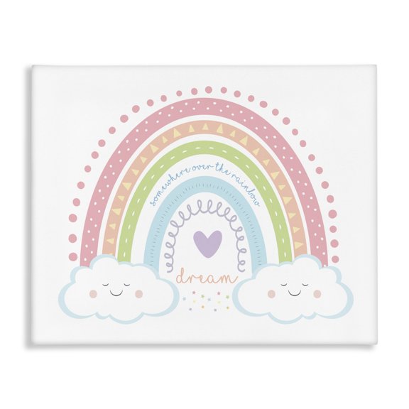 Stupell Industries Contemporary Dream Over the Rainbow Smiley Face Clouds Canvas Art, 40 x 30, by AE Design