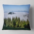 thumbnail image 2 of Designart Green Trees and Fog Over Mountains - Landscape Printed Throw Pillow - 16x16, 2 of 5