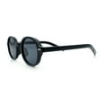 thumbnail image 6 of Vintage Vibe Hipster Fashion Round Plastic Horn Rim Sunglasses All Black, 6 of 8