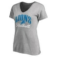 thumbnail image 2 of Women's Heathered Gray Detroit Lions Victory Script V-Neck T-Shirt, 2 of 3