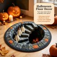 thumbnail image 4 of 3D Halloween Rug, 2026 New 3D Novelty Ghost Skeleton Optical Illusion Rugs, Round Rug with Non-Slip Bottom, Soft Crystal Velvet for House, Living Room, Dorm & Horror Party Decor, 20*20", 4 of 8