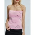 thumbnail image 5 of Caoirhny Women Vest Tops Sleeveless Wrap-Chest Floral Casual Party Street Summer Short Shirt, 5 of 9