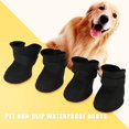 thumbnail image 2 of (S) Paquete de 4 botas de silicona para cachorros (Negro), Zapatos impermeables para mascotas, Zapatos antideslizantes para la lluvia para perros, Protectores de patas para mascotas, 2 of 5
