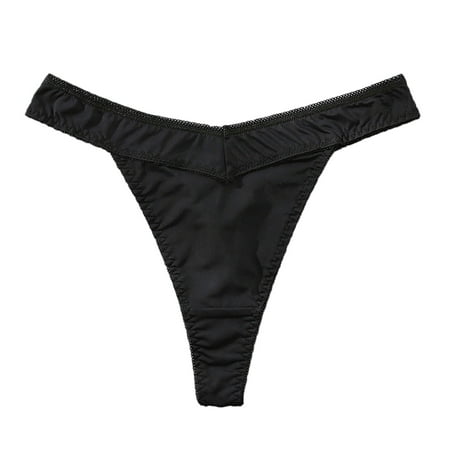 Nylon Bikini Panties Vintage Bikini Underwear Women No Show Women Sexy V Shaped Ice Silk Thong Low Rise Hipster Seamless Thong
