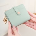 thumbnail image 2 of BRICH Slim Wallet for Women,Rfid Blocking Bifold Credit Card Holder with Zipper Coin Pocket,Id Window,Keychain Green One Size, 2 of 9
