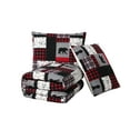 thumbnail image 3 of Mainstays Woodland Animal Plaid Cozy Flannel Reverse to Super Soft Sherpa Comforter Set, King, Multi-color, 3 of 6