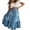 Blue, variant on Rdhnmea Women Summer Denim Skirt Ruffled Hem High Waist A-Line Jeans Skirt